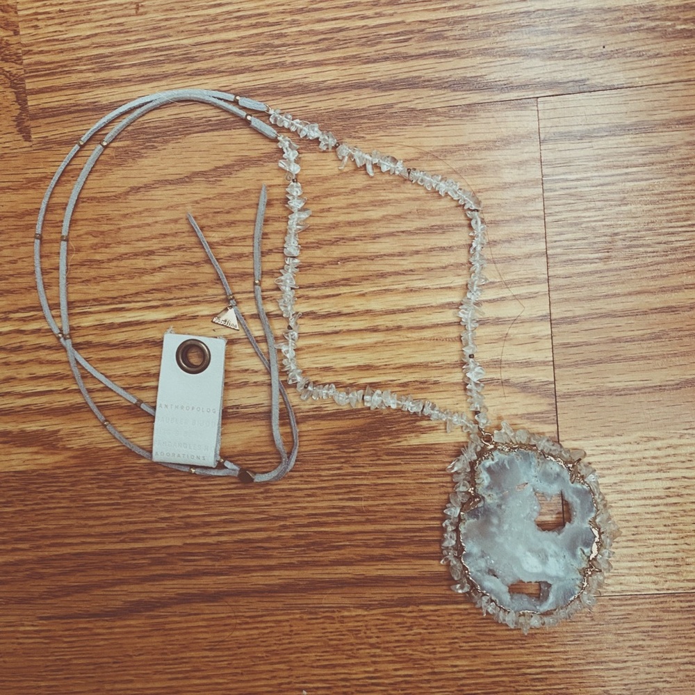 Anthropologie Dreamy Druzy Pendant Necklace
